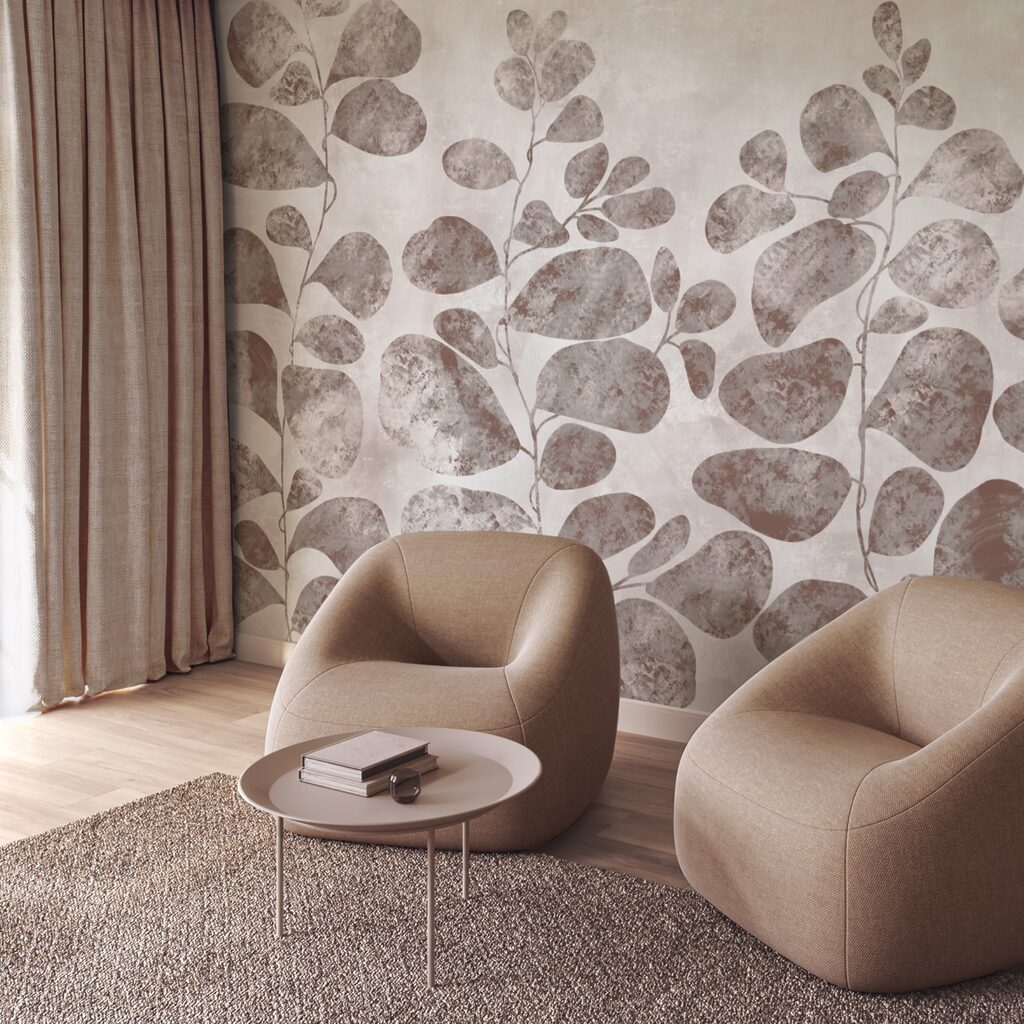 Miękkie liście na stonowanym tle