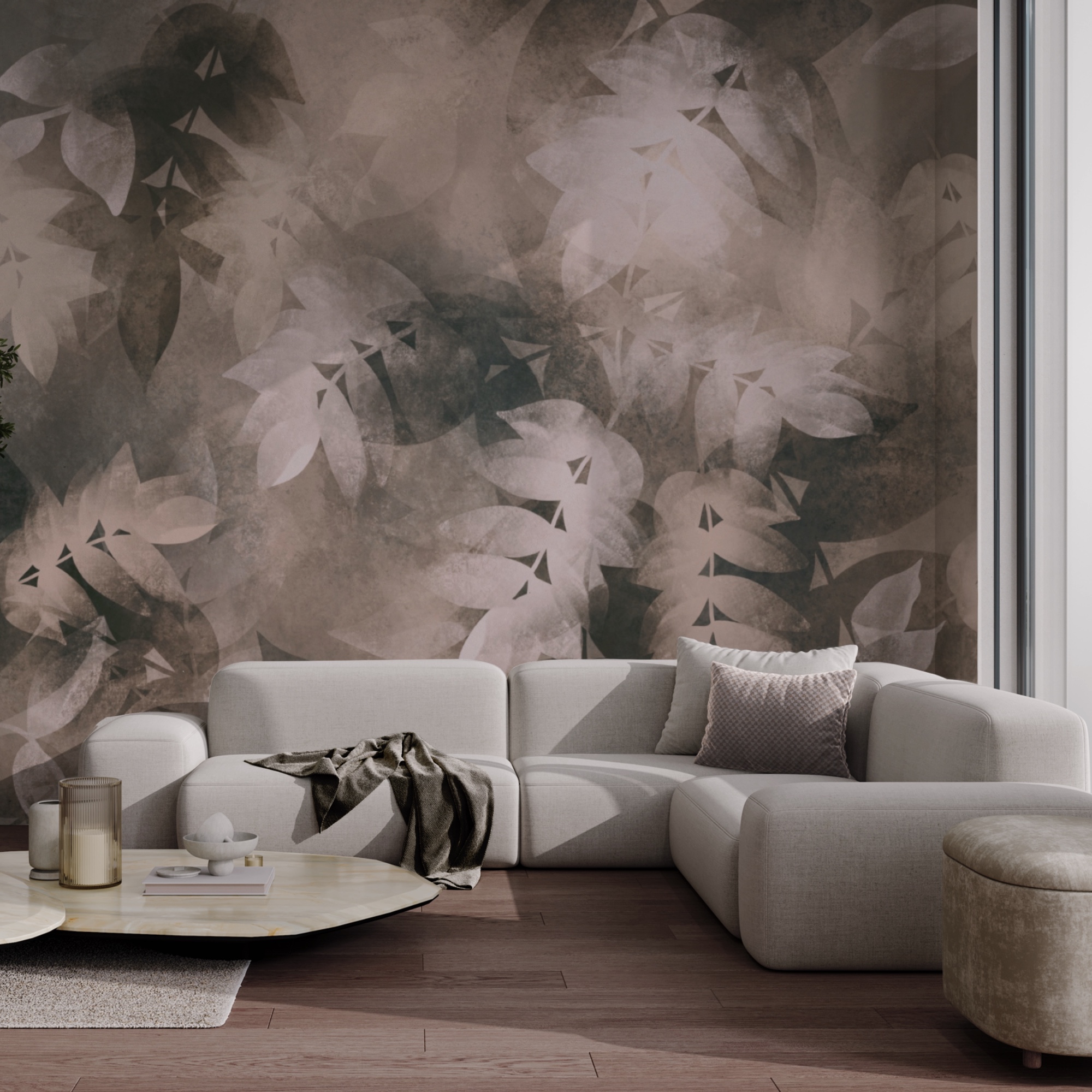 Delikatne liście w subtelnych odcieniach