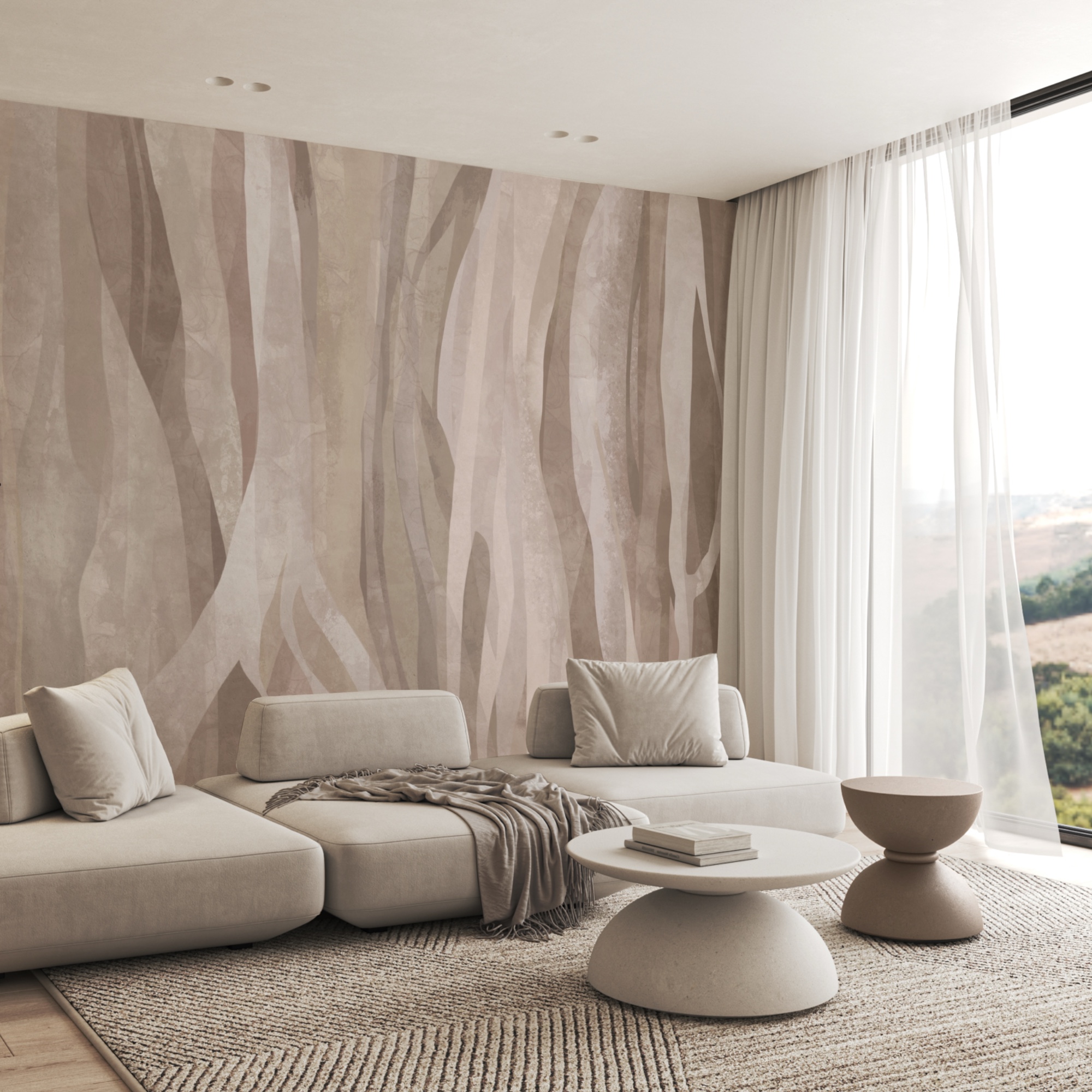 Abstrakcyjne naturalne wzory w delikatnych odcieniach