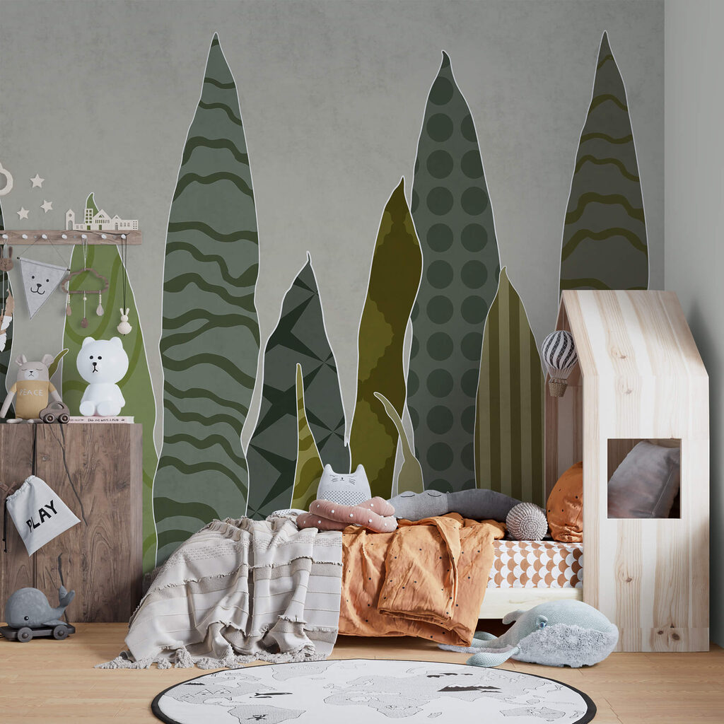 Grupa zielonych liści