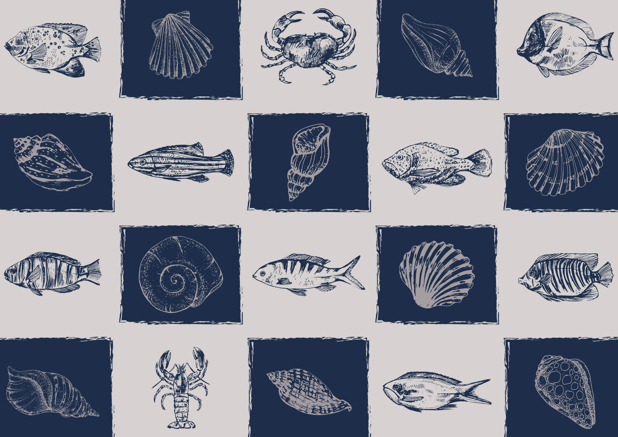Pattern of sea creatures