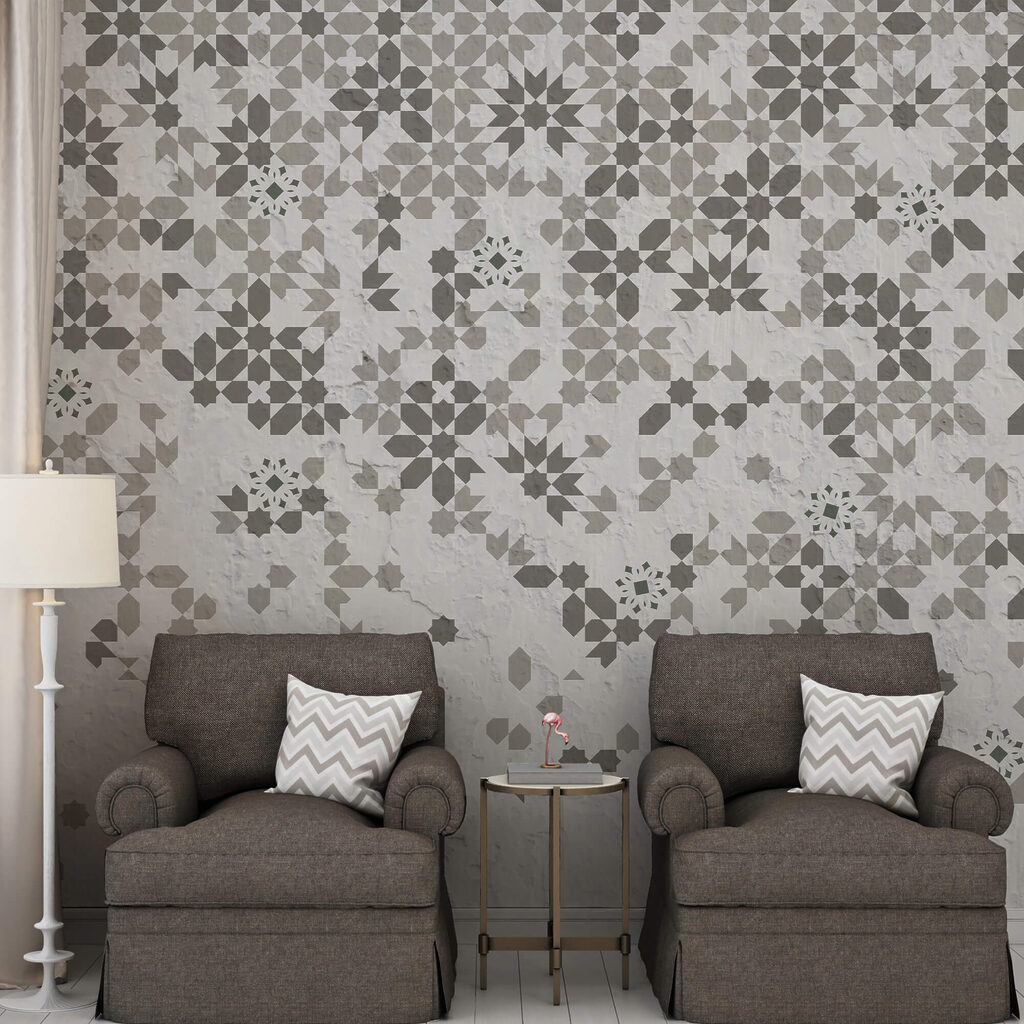 Ściana z wieloma różnymi wzorami