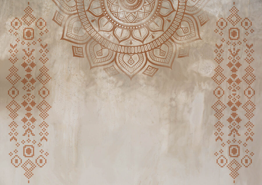 Biało-brązowa mandala