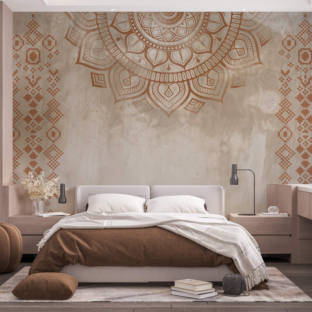 Biało-brązowa mandala