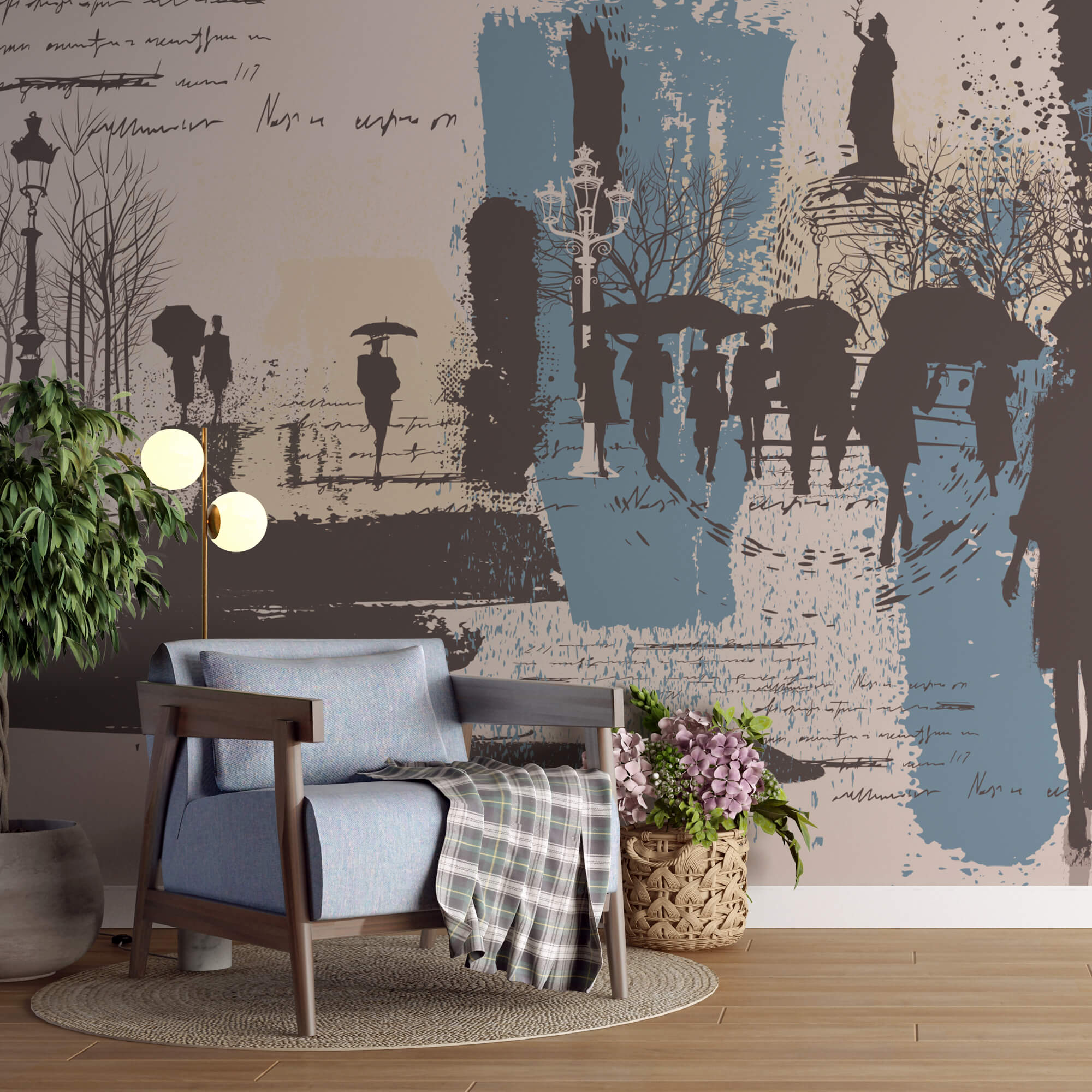 Grupa ludzi spacerujących z parasolami