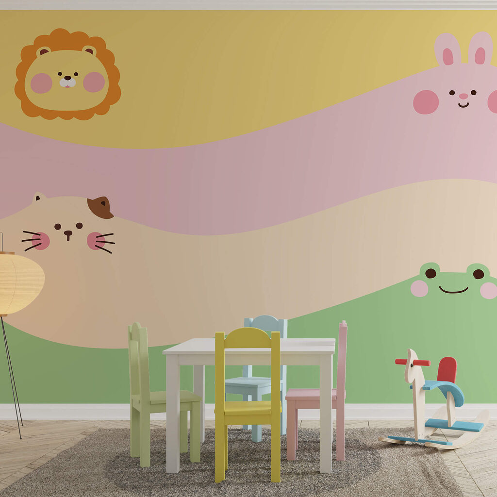 Grupa zwierząt z lwem i lwicą