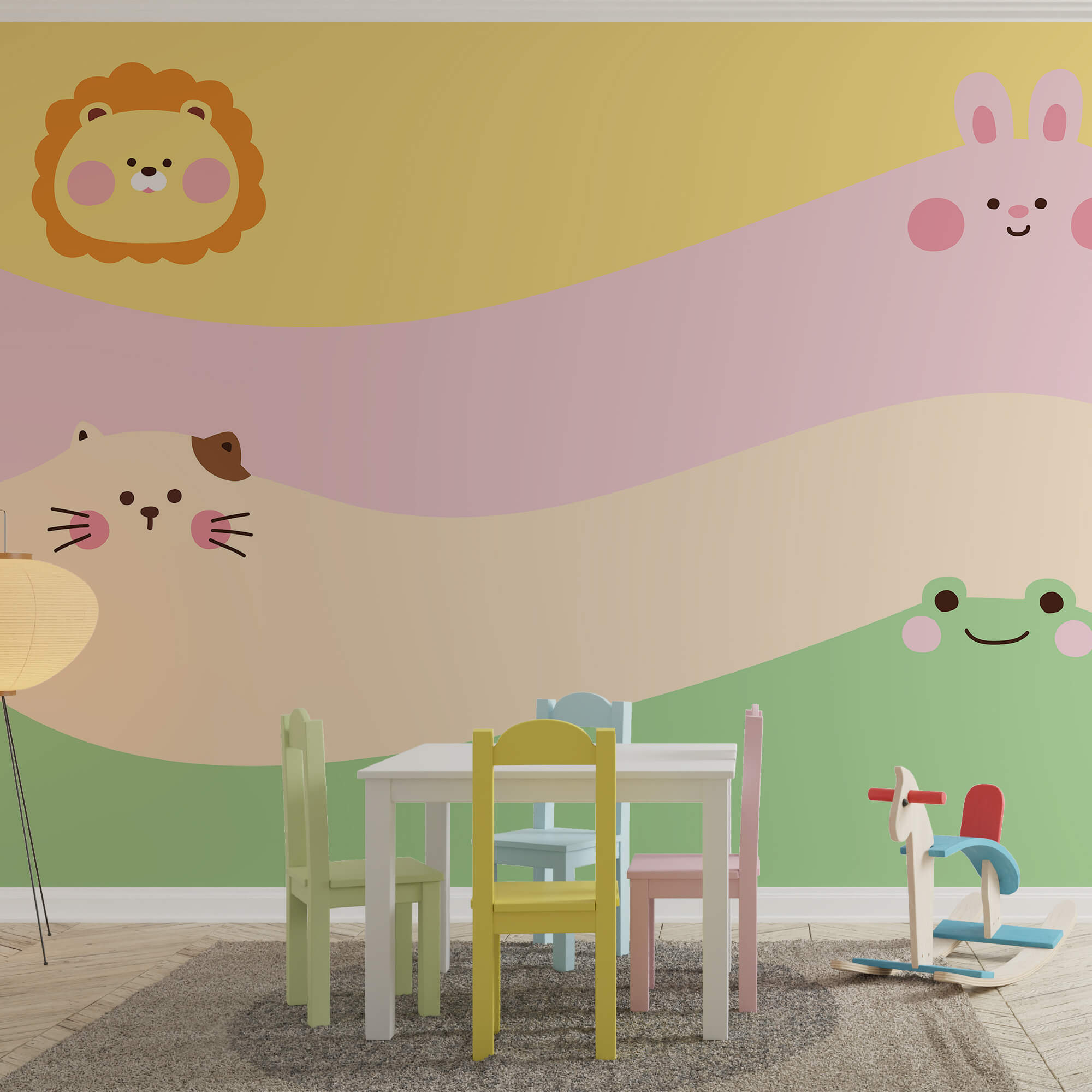 Grupa zwierząt z lwem i lwicą