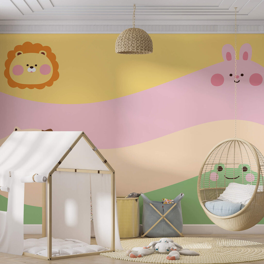 Grupa zwierząt z lwem i lwicą