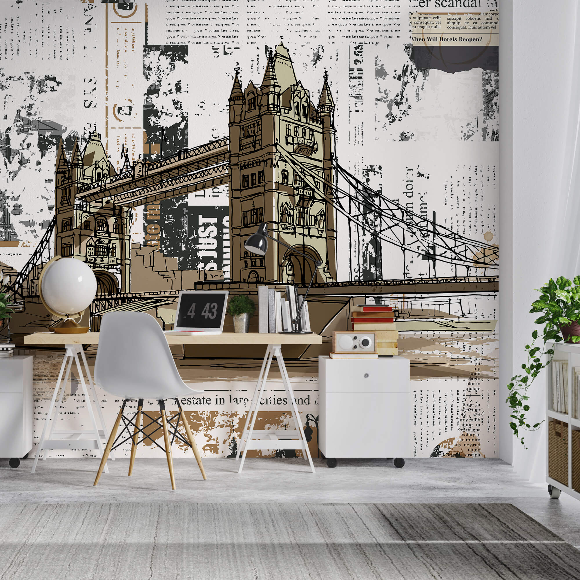 Rysunek mostu nad rzeką