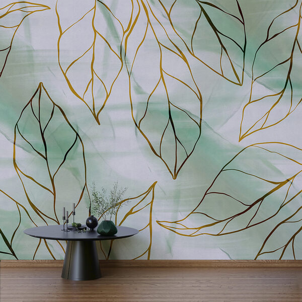 Wzór liści na tkaninie