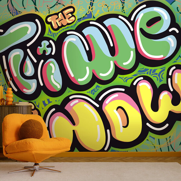 Kolorowe graffiti na zielonym tle Kolorowe graffiti na zielonym tle
