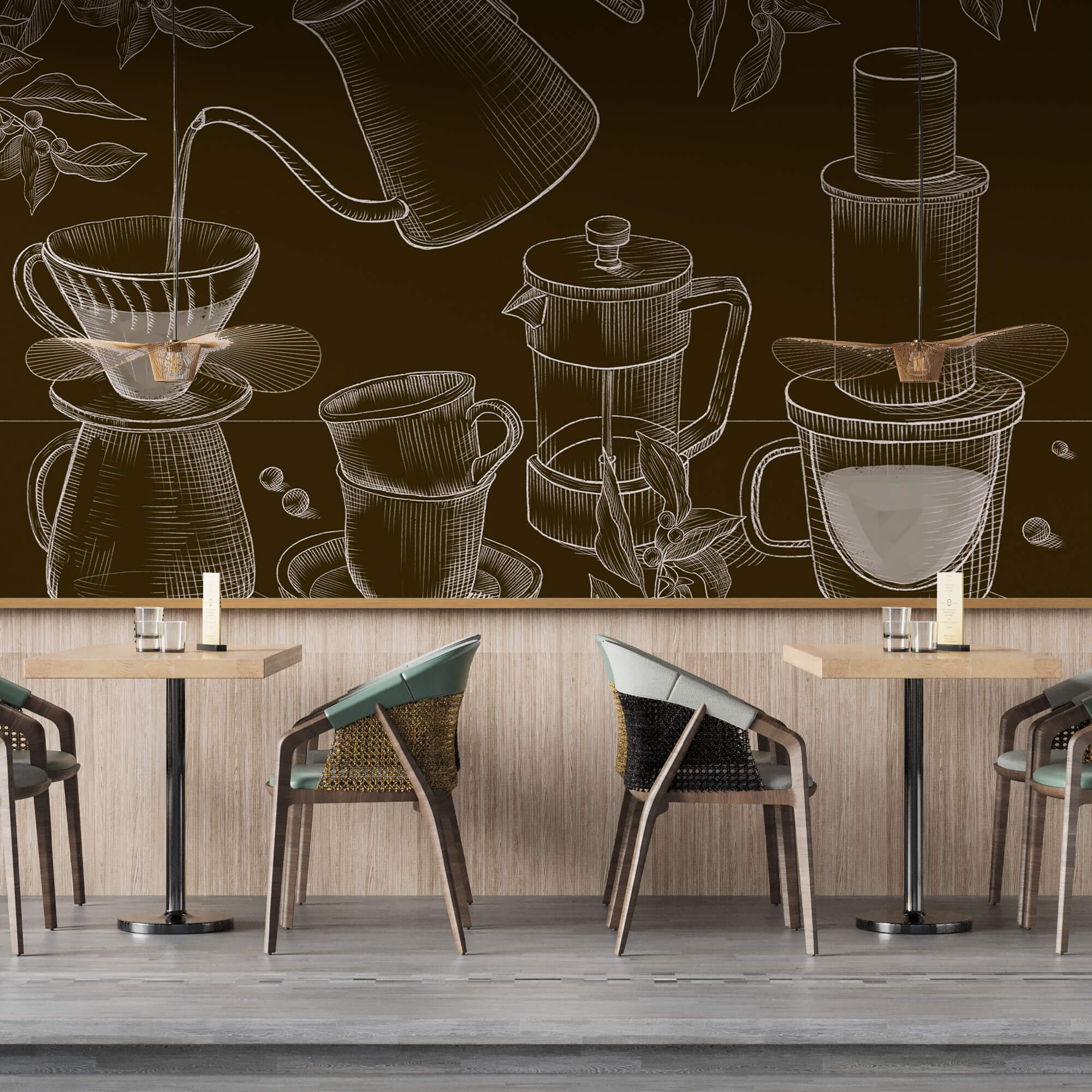 Rysunek ekspresu do kawy i dzbanka do kawy