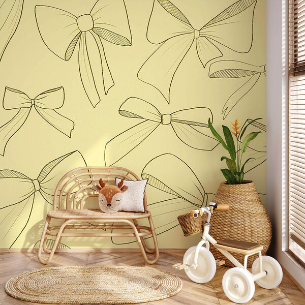 Wzór kokardek na żółtym tle Wzór kokardek na żółtym tle