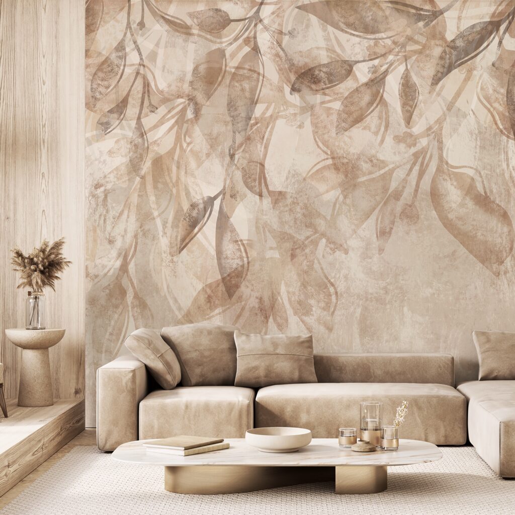 Delikatne liście w łagodnych odcieniach