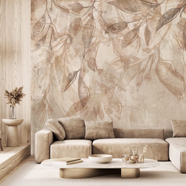 Delikatne liście w łagodnych odcieniach