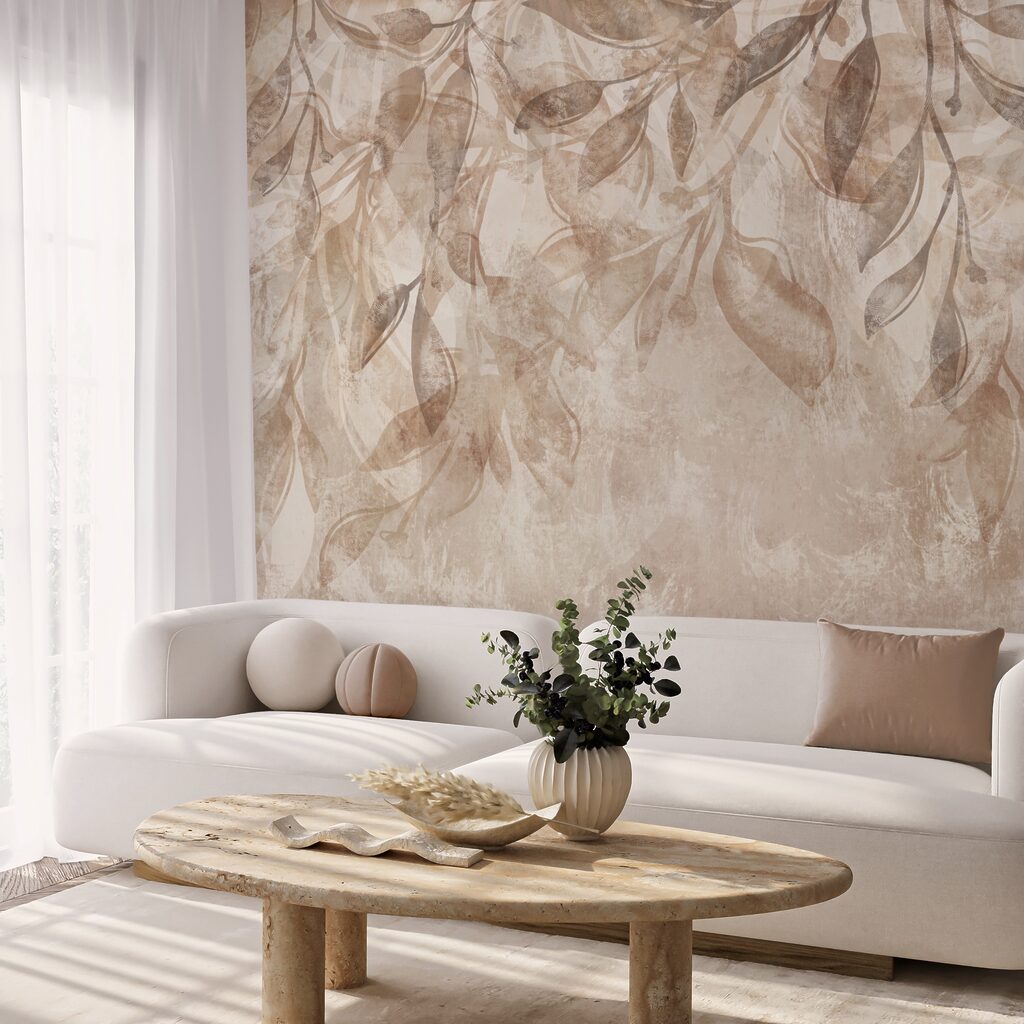 Delikatne liście w łagodnych odcieniach