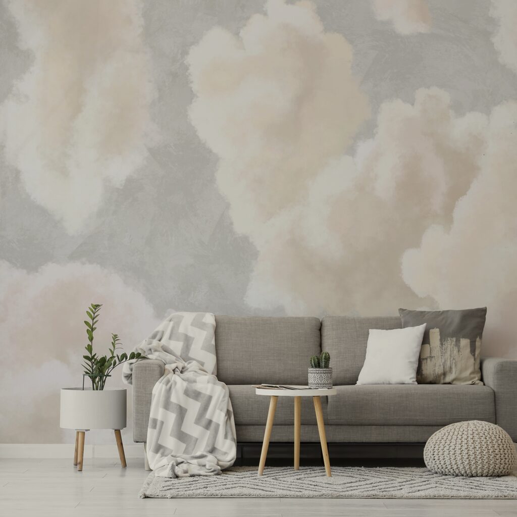 Delikatne chmury dryfujące po pogodnym niebie