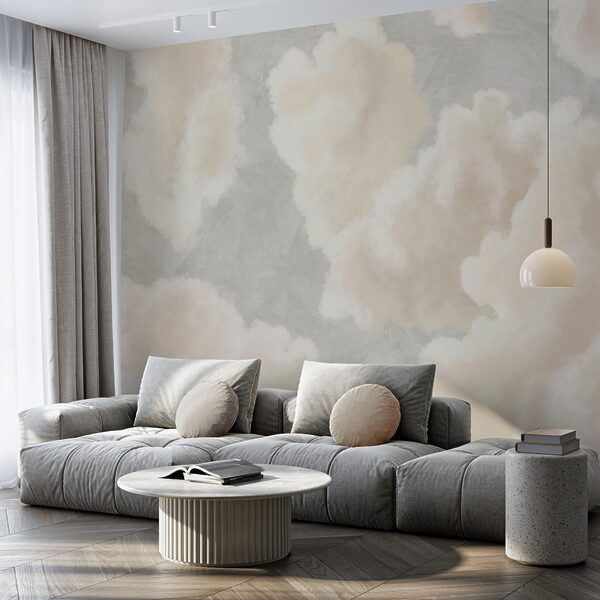 Delikatne chmury dryfujące po pogodnym niebie