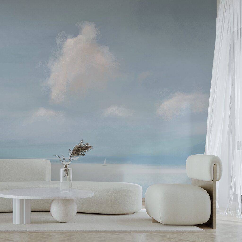 Żaglówka na środku akwenu wodnego Żaglówka na środku akwenu wodnego