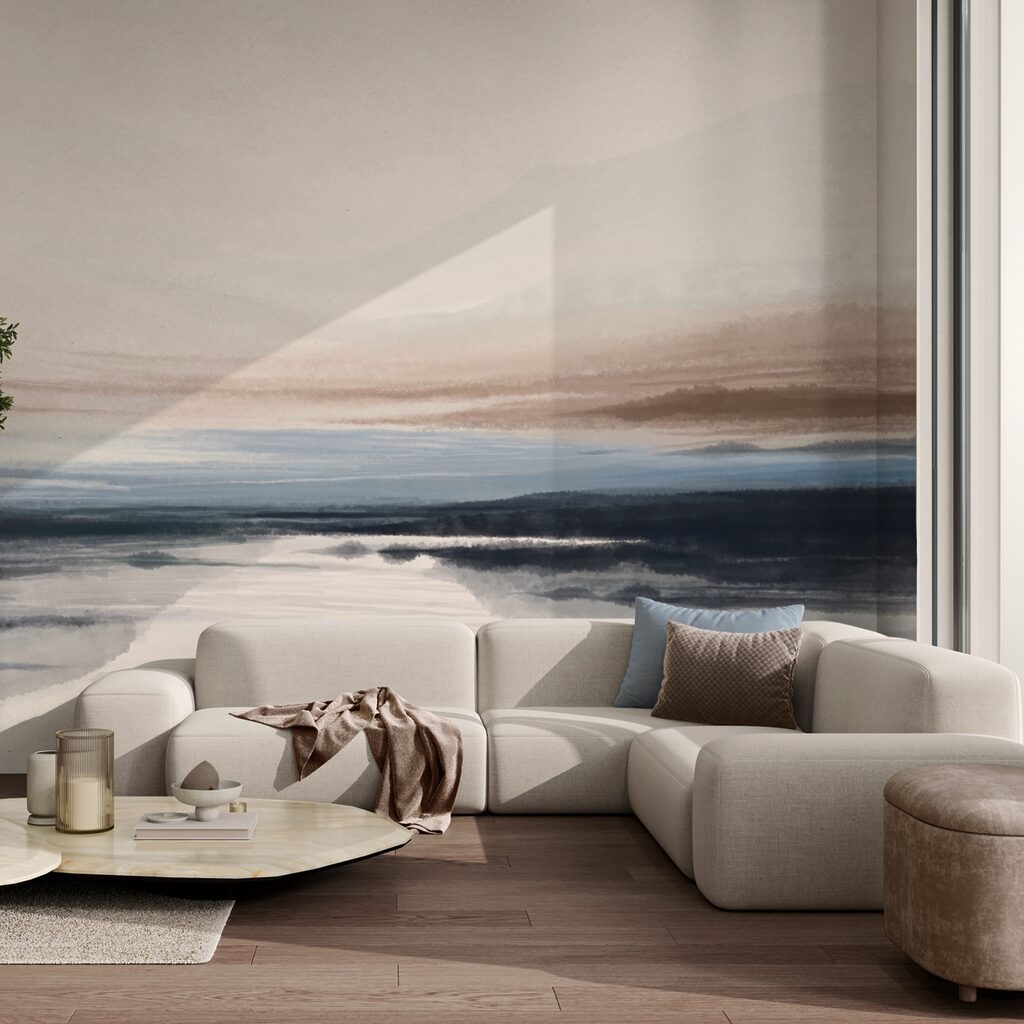 Akwarela przedstawiająca jezioro