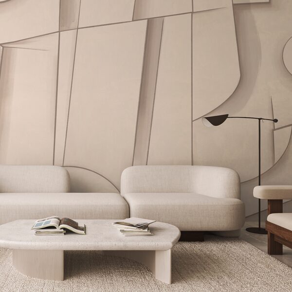 Abstrakcyjne kształty w delikatnych odcieniach