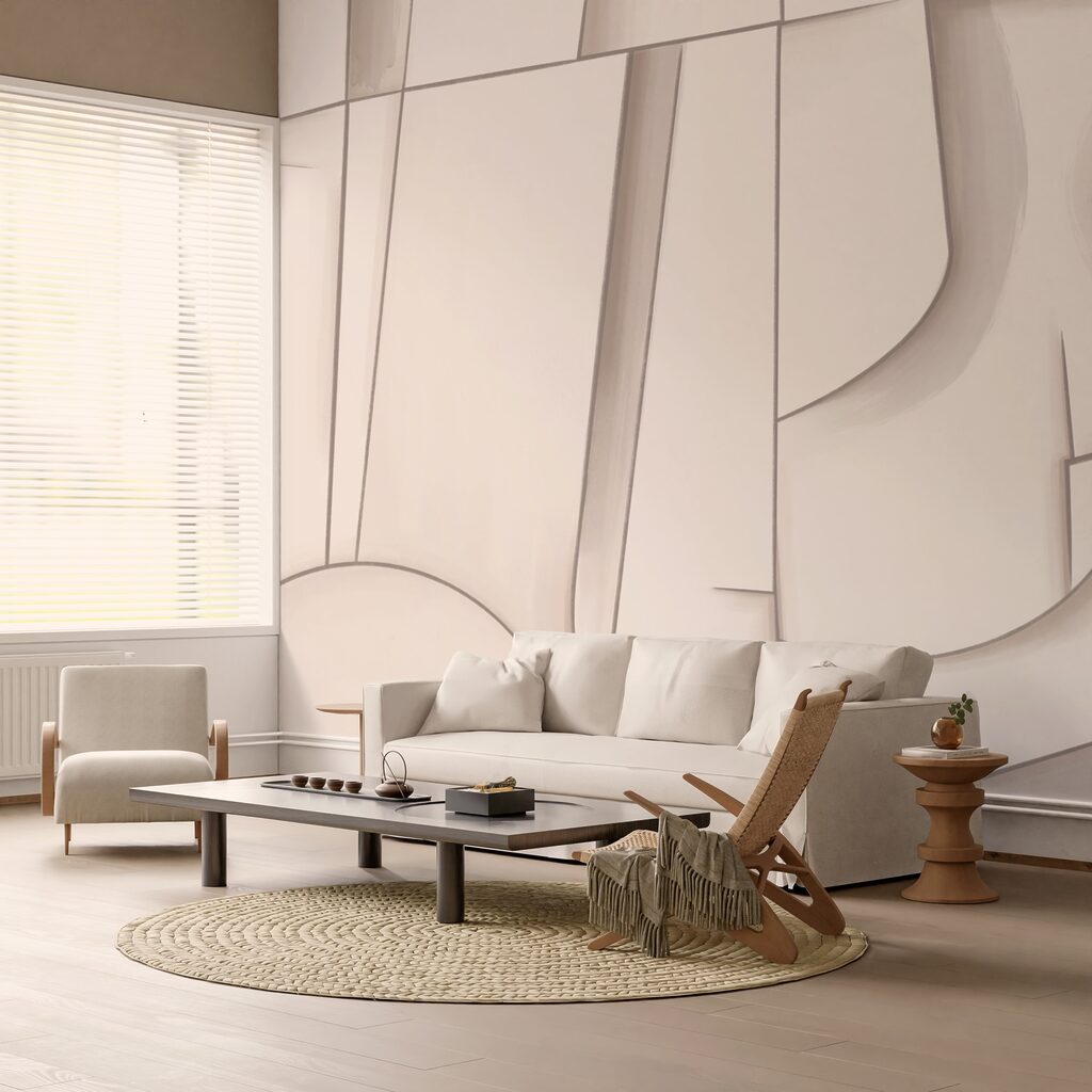 Abstrakcyjne kształty w delikatnych odcieniach