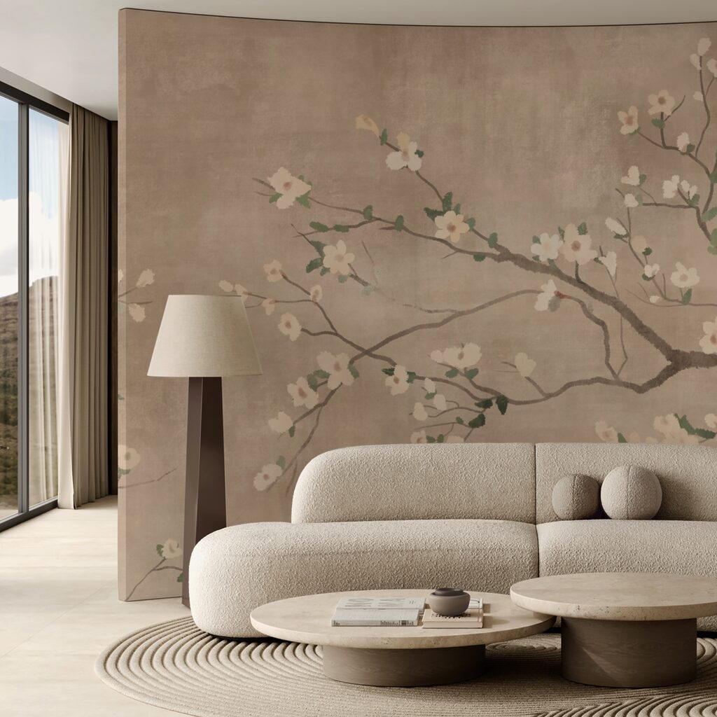 Gałąź drzewa z białymi kwiatami