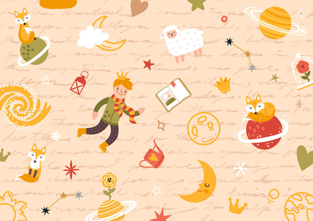 Pattern of cartoon characters