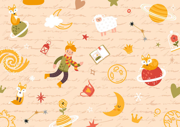 Pattern of cartoon characters