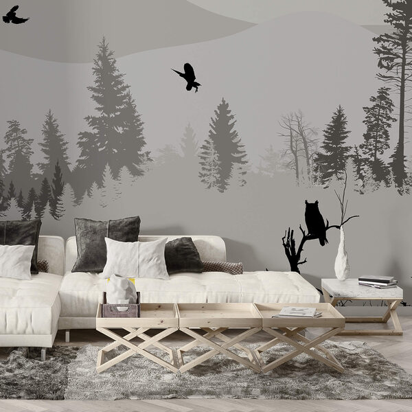 Ptaki latające nad zaśnieżoną górą