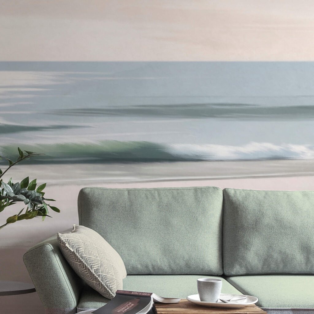 Plaża z falami i piaskiem