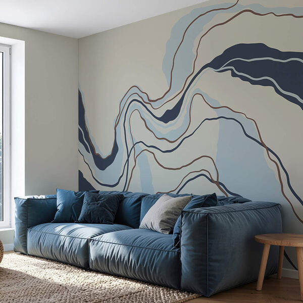 Płynne linie w spokojnych odcieniach