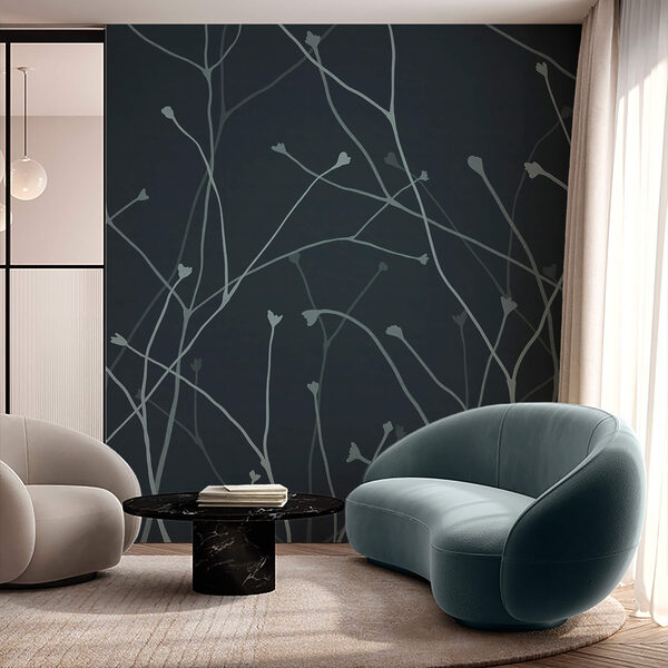 Delikatne gałęzie na ciemnym tle