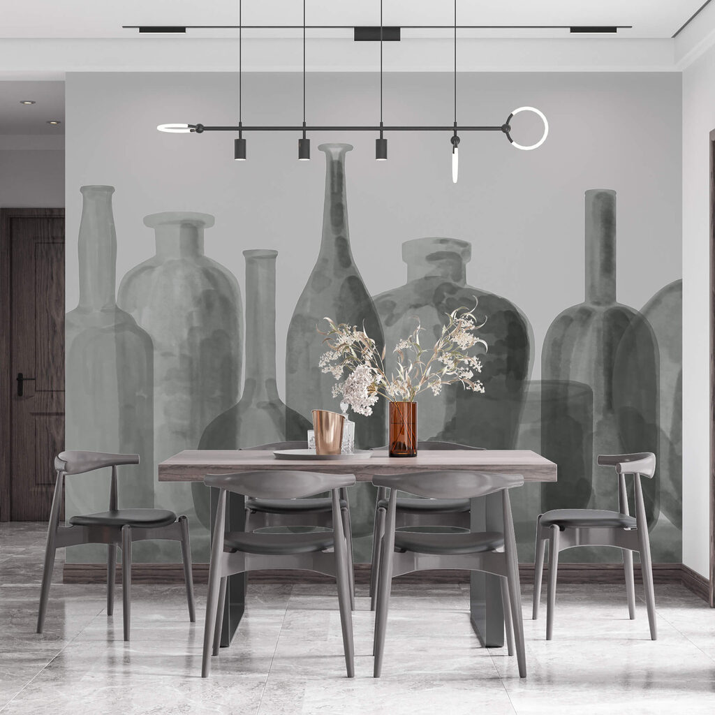 Grupa szklanych butelek