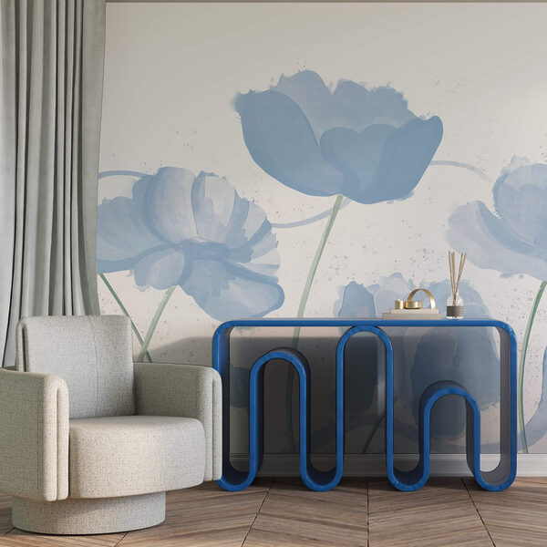 Delikatne kwiaty w delikatnych odcieniach błękitu