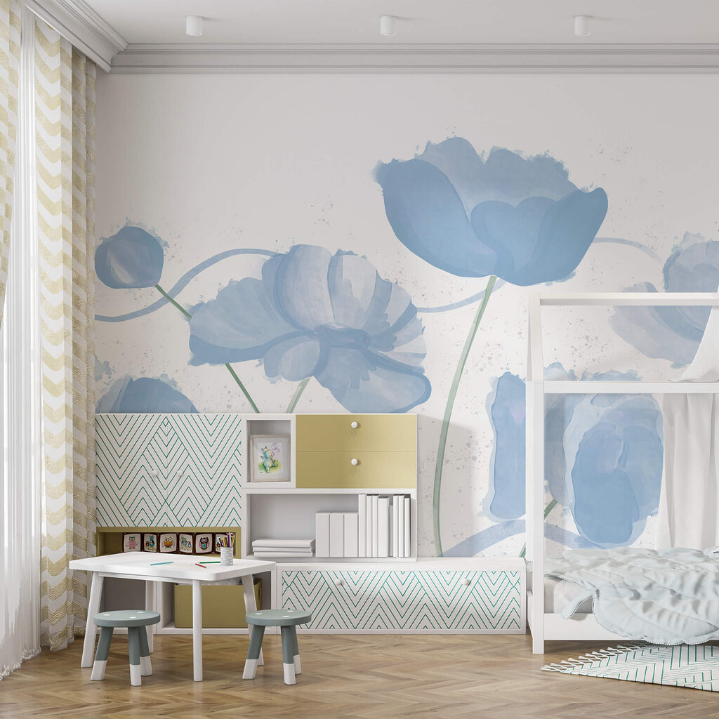 Delikatne kwiaty w delikatnych odcieniach błękitu