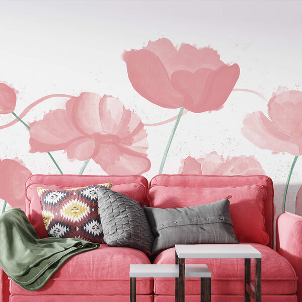 Delikatne różowe kwiaty w łagodnym ruchu