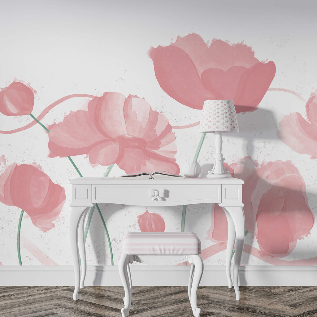 Delikatne różowe kwiaty w łagodnym ruchu