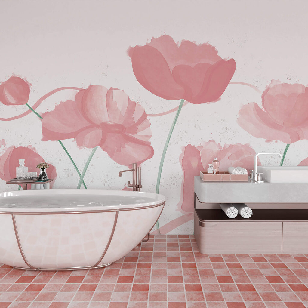 Delikatne różowe kwiaty w łagodnym ruchu