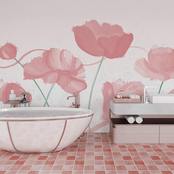 Delikatne różowe kwiaty w łagodnym ruchu