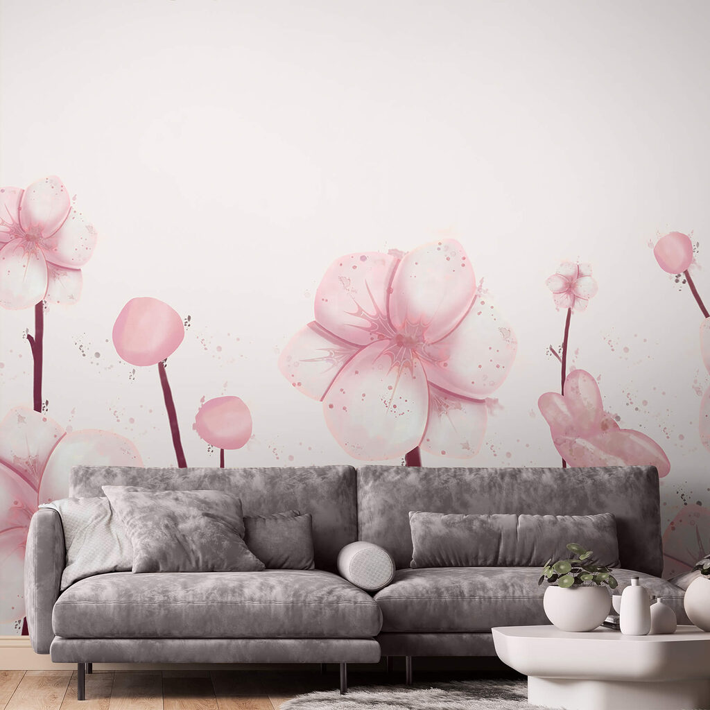 Grupa różowych kwiatów