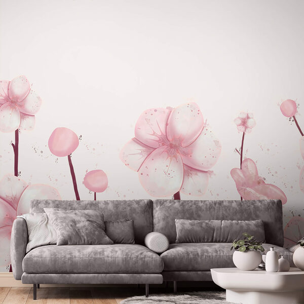 Grupa różowych kwiatów