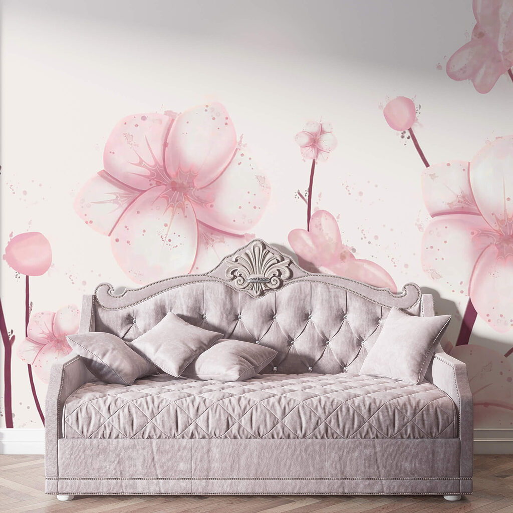 Grupa różowych kwiatów