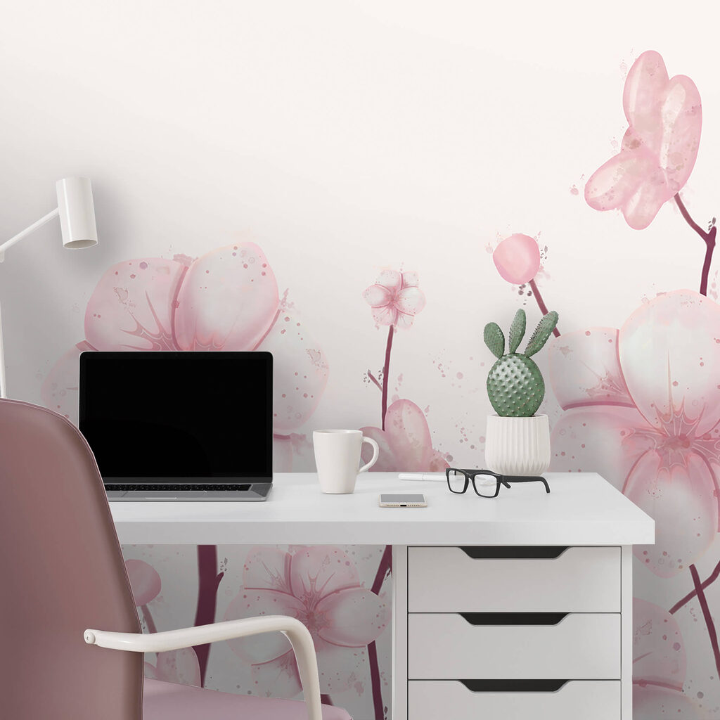 Grupa różowych kwiatów