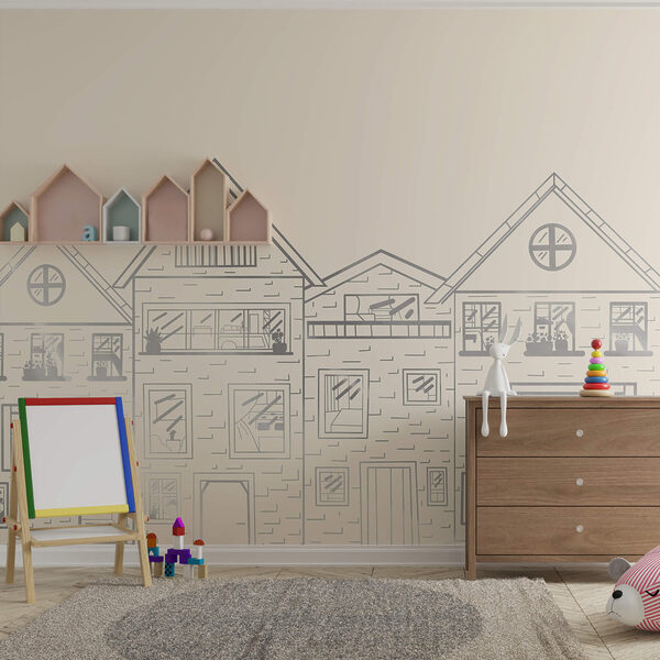 Rysunek rzędu domów