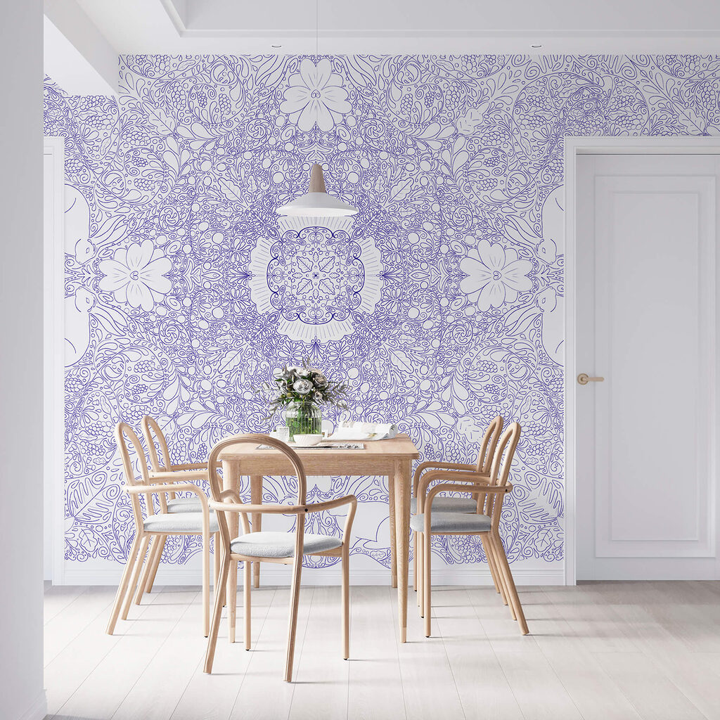 Niebiesko-biały wzór