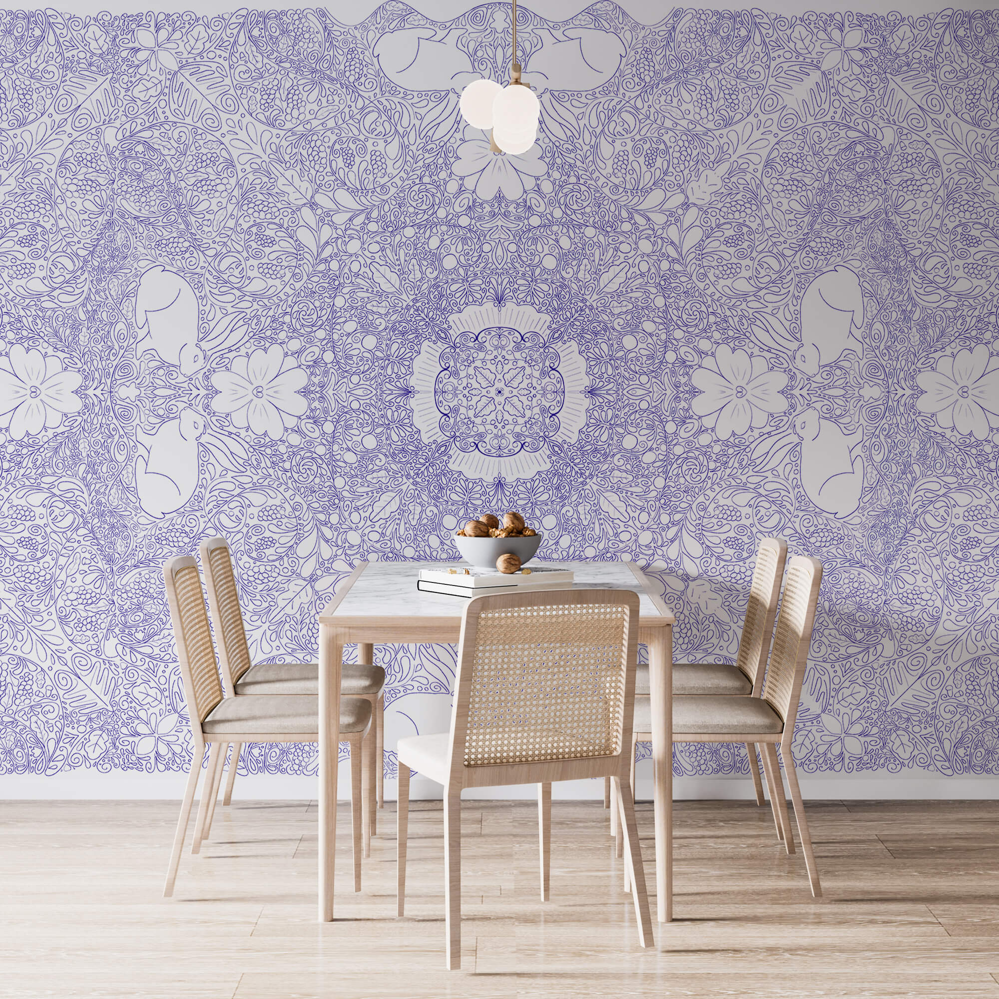 Niebiesko-biały wzór