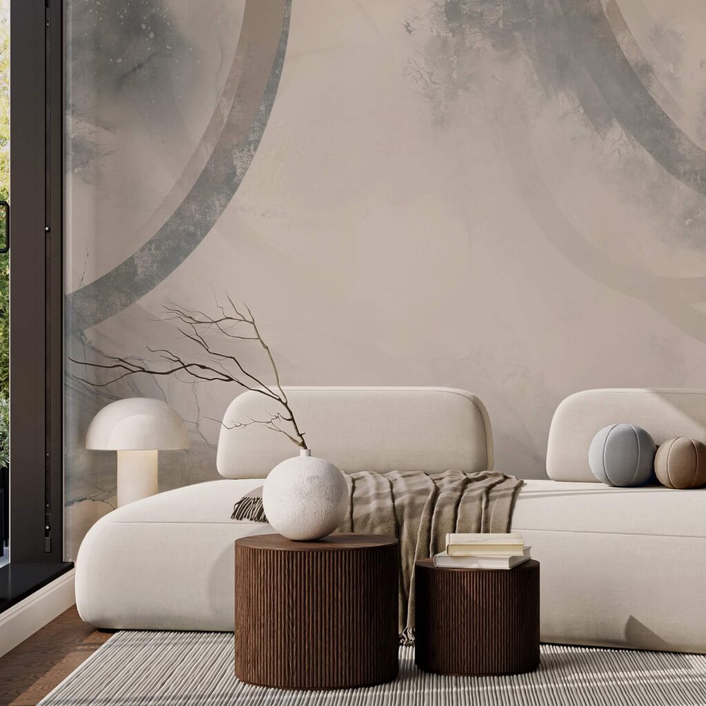 Białe i szare tło z czarnymi i białymi okręgami