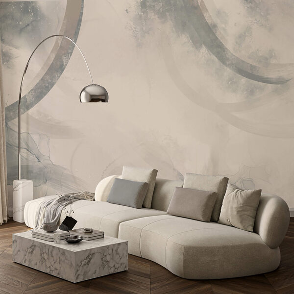 Białe i szare tło z czarnymi i białymi okręgami