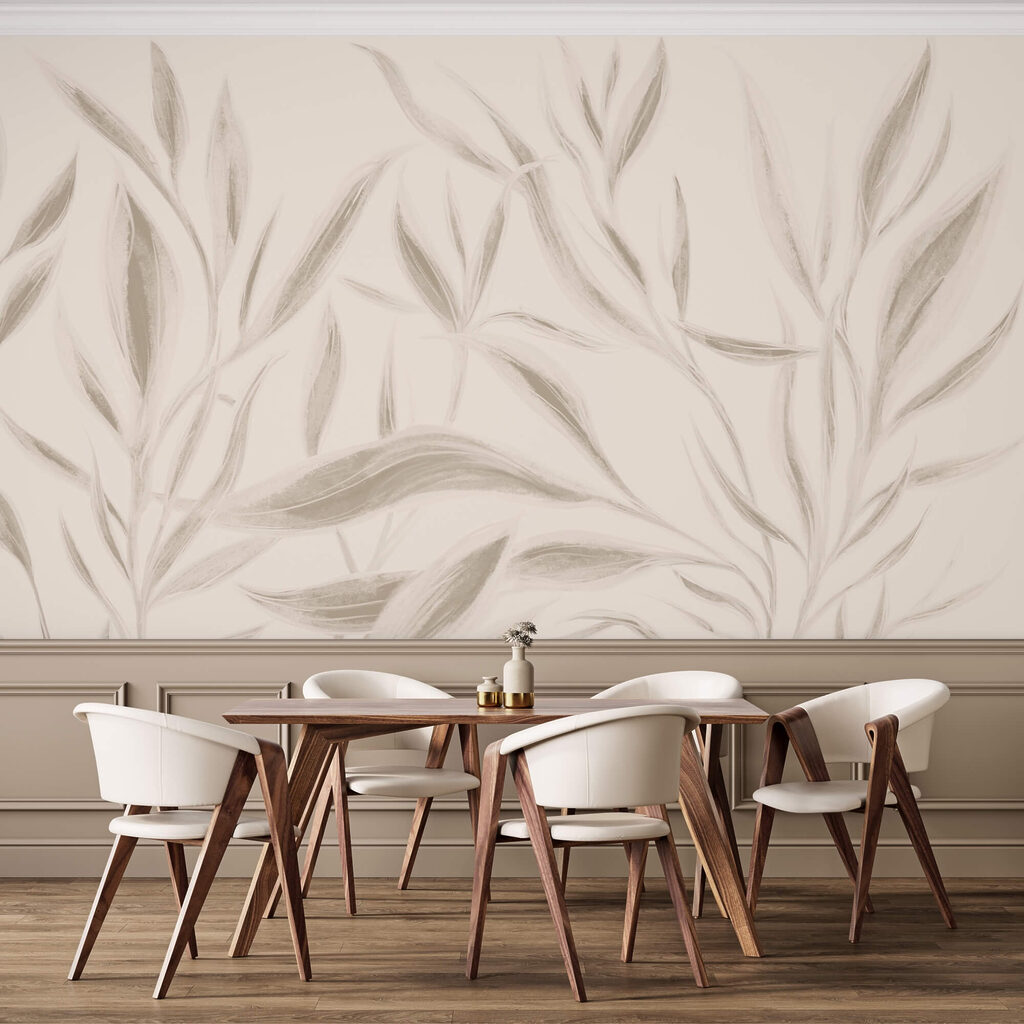 Delikatne liście na miękkim tle